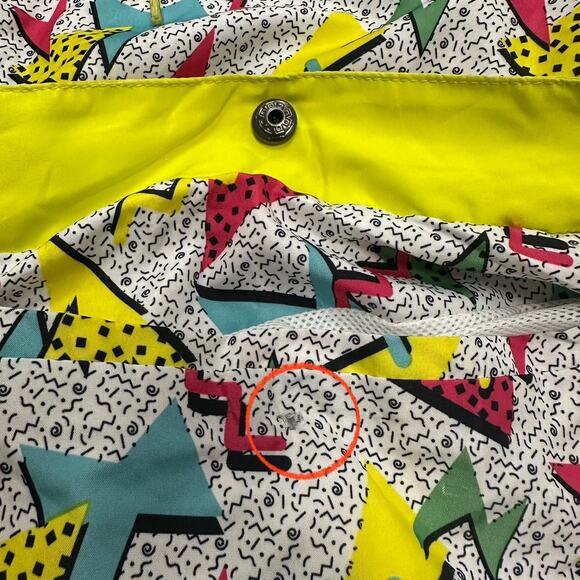 Blackjack 1999 USA retro 90s geometric print windbreaker jacket half zip large - Picture 5 of 12